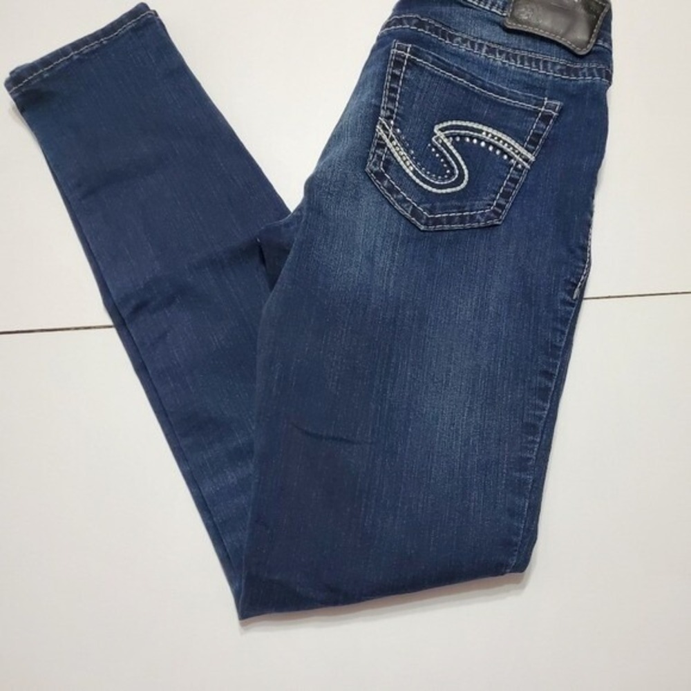 Silver Jeans Co Suki Mid Womens Jeans Size 26 Dark Wash Stretch Curvy Denim - Picture 2 of 11